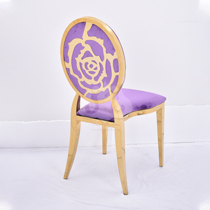 Chaises <span class=keywords><strong>de</strong></span> mariage empilables en acier inoxydable au design or <span class=keywords><strong>Louis</strong></span> <span class=keywords><strong>XVI</strong></span> pour banquets, fêtes, salons, bureaux à domicile - Product Image 6