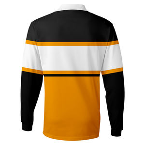 Polo de Rugby de manga larga personalizado de alta calidad, camiseta de Rugby de sublimación con patrón de rayas universitarias escolares - Product Image 6