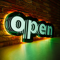 Miroir tunnel LED Infinity Light, miroir infini, enseigne lumineuse LED, enseigne lumineuse à lettres, enseigne ouverte LED
