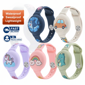 Bracelet HUANLONG pour Airtag, motif patte de chat, pour enfants, étanche, antichoc, en silicone, design sportif, anti-perte pour animaux - Product Image 1