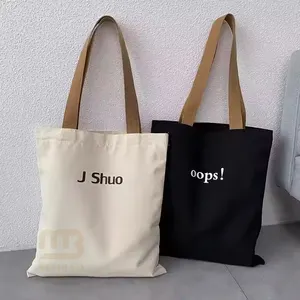 Shopping Bags Wholesale Plain Organic Reusable Foldable Custom Design Print Cotton Canvas Tote Bag Beach Shopping Bag With Logo