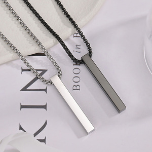Collier avec pendentif vierge en acier inoxydable 304, plaqué or 18 carats PVD, étanche, gravure laser personnalisée de nom ou logo, bijoux personnalisés - Product Image 4