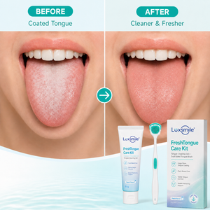 Luxsmile Oem เจลทำความสะอาดลิ้น <span class=keywords><strong>2</strong></span> in 1 ลดกลิ่นปาก ด้ามจับตามหลักสรีรศาสตร์ แปรงขูดทำความสะอาดลิ้นแบบสองด้าน - Product Image 1