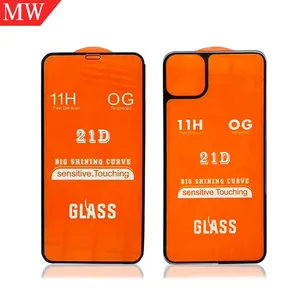 Para o iphone 11 pro max cobertura completa 21D temperado vidro protetor de tela da frente para trás