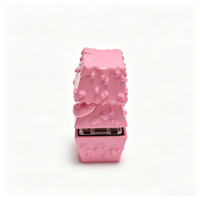 Keycap Artisanal Rose en Forme de Slime, Figurine de Dessin Animé Imprimée en 3D UV sur ABS, pour Clavier Mécanique, Jouet de Bureau Anti-Stress Personnalisé