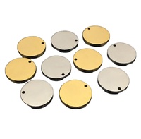 Logo personnalisé en acier inoxydable poli miroir 18mm disque pièce de monnaie gravée pendentif nfc