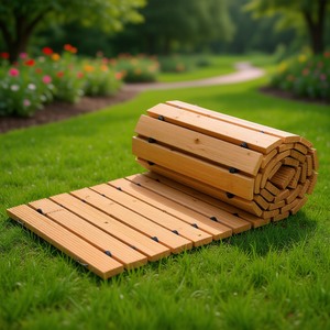 Tappeto Erboso Sintetico in Legno per Giardino, 96x17 Pollici, Dritto, per Esterni - Product Image 2