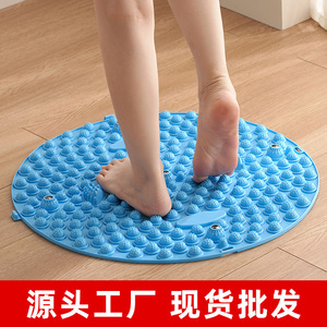 Foot Massage Pad Acupressure Mat For Feet Relief Home Use Round Design With Roller Massagers Blue Color - Product Image 5