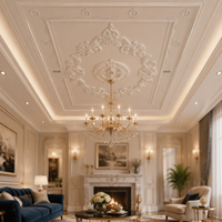 Ornements de plafond en PU de style européen de luxe, légers et durables, pour la décoration intérieure d'hôtels et de villas, matériaux de construction en gros