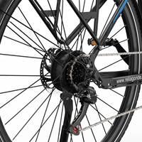Vélo électrique Reliago C29 Lite certifié CE avec porte-bagages arrière, phare intégré, feu arrière de freinage, batterie au lithium, moteur sans balais 250W