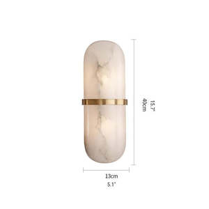 Lámparas de Pared de Alabastro de Lujo Estilo Español, Lámpara de Pared de Latón para Dormitorio Interior, Sala de Estar, Lámparas de Pared de Mármol LED para Pasillo - Product Image 5