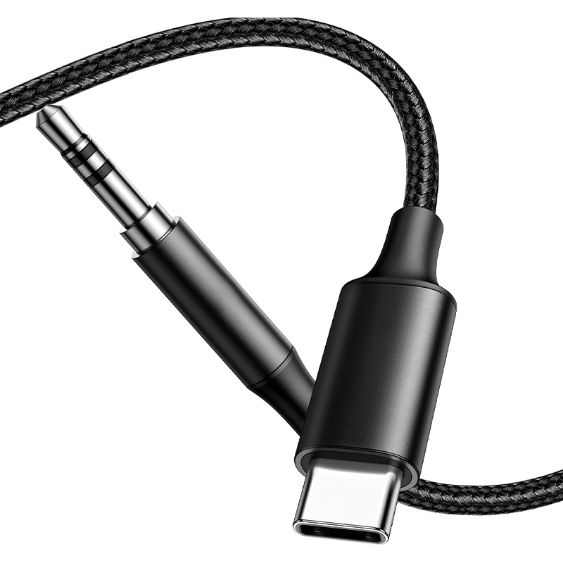 Adaptateur audio USB C vers 3.5mm 3.5 Jack Hi-Fi Stéréo Type C vers Aux Casque Cordon mâle Câble tressé auxiliaire de voiture