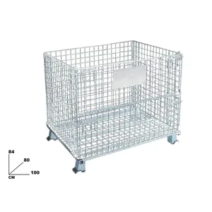 <b>Wire</b> Mesh Storage Cage 100x80x84 Cm With Feet For Cargo <b>Control</b> - Product Image 1
