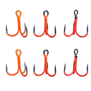 Attrezzatura da pesca di alta qualità in acciaio al carbonio n. 1 n. 2 1/0 2/0 3/0 4/0 5/0 esca Treble amo da pesca UV attivo rivestito forte amo - Product Image 5