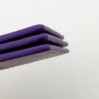 Porte-cartes simple en cuir PU violet avec logo personnalisé, étui pour cartes à une fente, étui pour cartes de visite