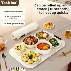 Plaque chauffante électrique portable en silicone pliable, tapis chauffant pour aliments de cuisine avec contrôle <span class=keywords><strong>tactile</strong></span> de la température - Product Image 1