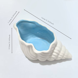 จานเซรามิครูปเปลือกหอยสำหรับใส่เครื่องประดับและกุญแจ ตกแต่งบ้าน - Product Image 5