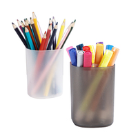Hengyao porte-stylo enfichable Oblique rond Transparent, boîte à crayons en plastique Simple multifonctionnelle pour papeterie d'étudiant