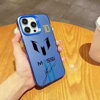 Vente chaude No.7 pour Messi No.8 Laser Star Shell Football Cas pour iPhone XR XS 11 12 13 Mini 14 15 16 Pro Max Téléphone Mobile Cas