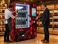 Distributeur automatique de vin commercial avec paiement par carte et QR code, armoire réfrigérée 280 kg pour bar, restaurant, centre commercial