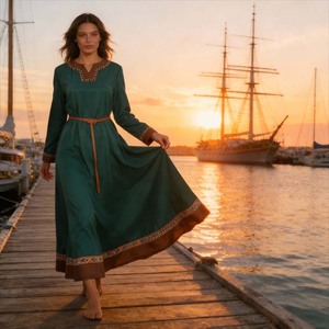 Costume de robe médiévale de la Renaissance <span class=keywords><strong>viking</strong></span> pour femmes <span class=keywords><strong>Halloween</strong></span> WDEC-044 - Product Image 6