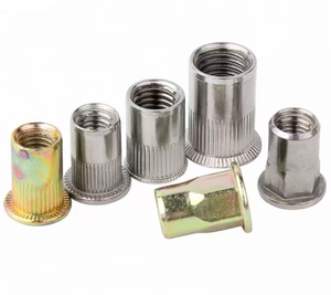 Tuerca Remachable de Cabeza Plana y Media Hexagonal de Acero al Carbono, Color Zinc Azul Blanco, M8x18mm - Product Image 2