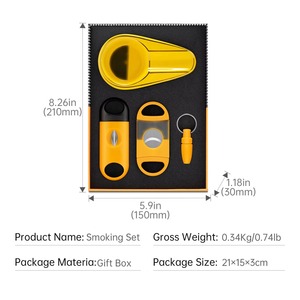 卸売 新着 精巧なシガーアクセサリーギフトセット 携帯用 鋭いラウンドカッター Vカット ドリルスーツ 喫煙初心者・プロ向け - Product Image 6