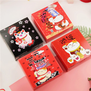 Hộp Kẹo Bánh Quy Sang Trọng Hộp Giấy Nhỏ Màu Đỏ Maneki <span class=keywords><strong>Neko</strong></span> Quảng Trường Trung Quốc Hộp Quà Tặng Năm Mới Với Tiger - Product Image 3