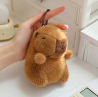 Porte-clés en peluche Capybara mignon, pendentif de sac animal de dessin animé, cadeau unisexe doux importé