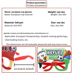 2026 pour accessoires <span class=keywords><strong>de</strong></span> cheerleading, lunettes semi-manuelles semi-mécaniques à thème football, cadre photo pour 24 fans passionnés - Product Image 4