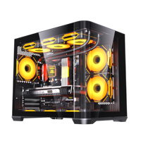 LOVINGCOOL 2027 Boîtier PC de jeu ARGB de haute qualité, châssis de PC de bureau en verre acrylique incurvé, tours d'ordinateur populaires, armoire PC pour processeur