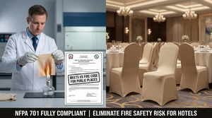 Funda de Silla de Spandex Reutilizable y Ecológica, Certificada por la NFPA 701, para Banquetes de Hotel, Ajustable, Lavable a Máquina, para Bodas - Product Image 5