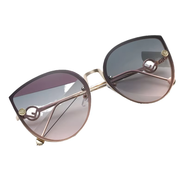 2025 New Fashion Oversized Cat-Eye Sunglasses for Women Custom Wholesale Bulk Order with Ocean Lens and PC Frame