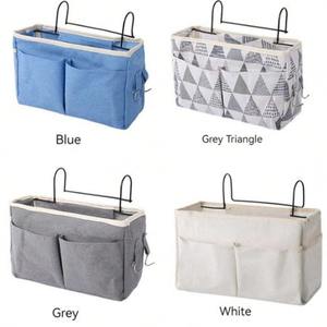 Sac de rangement suspendu multifonctionnel en coton et lin, moderne, écologique, pliable, anti-poussière, pour chevet, <span class=keywords><strong>pochette</strong></span> pour magazines de chambre - Product Image 2