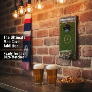 Décapsuleur <span class=keywords><strong>mural</strong></span> en forme de terrain de football avec récupérateur de bouchons, ouvre-bouteille à thème football, décoration pour cuisine et salle de <span class=keywords><strong>jeux</strong></span> - Product Image 5