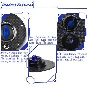 Bouchon de réservoir de carburant à dégagement rapide pour moto YAMAHA YZF-600R 750/R/SP <span class=keywords><strong>R1</strong></span>/R1M, en fibre de carbone, accessoires de couvercle de réservoir d'essence à connexion rapide - Product Image 3