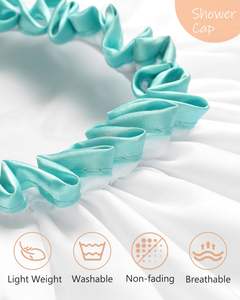 Bonnets <span class=keywords><strong>de</strong></span> <span class=keywords><strong>bain</strong></span> réutilisables, imperméables et lavables CF – Super mignons, extra grands, pour femmes aux cheveux longs, imperméables - Product Image 3