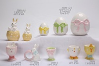 Assiette créative en céramique à pieds hauts, motif lapin de Pâques et lotus, style européen, pour gâteau de mariage, décoration de la maison, plat à œufs en forme de lapin