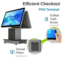 Système de point de vente tout-en-un à double écran tactile, terminal de point de vente Android pour restaurant, machine de point de vente NFC, caisse enregistreuse