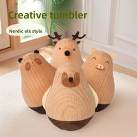 Jouet créatif en bois Roly Poly, ornement cerf nordique, presse-papiers, décoration d'intérieur