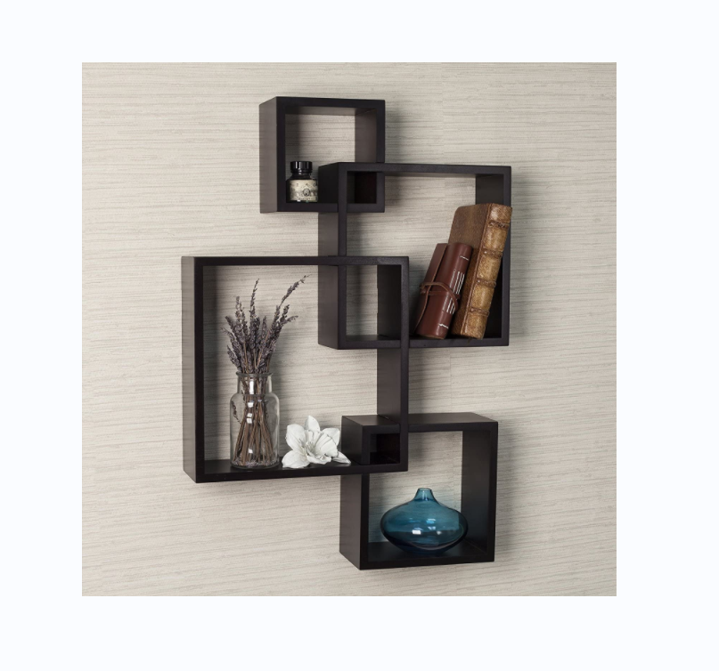Набор декоративных квадратных полок на заказ, настенные плавающие полки, 4 Кубика, пересекающиеся деревянные полки для хранения в спальне и т. Д.