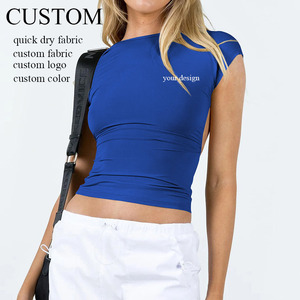 เสื้อยืดแฟชั่นผู้หญิงทรงเข้ารูป โชว์หลัง ผ้าไนลอน เซ็กซี่ ครอปท็อป สไตล์ Y2K เสื้อครอปและเสื้อยืดสำหรับสาวๆ ฤดูร้อนสุดเซ็กซี่ - Product Image 1