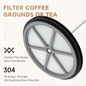 เครื่องชงกาแฟเฟรนช์เพรส Easy Carry ขนาด 600 มล. ทำจากแก้วบอโรซิลิเกตคุณภาพสูง พร้อมตัวกรองสแตนเลส ทนความร้อนได้ถึง -20 องศา ° C-150 ° C - Product Image 2