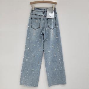 Pantalones vaqueros ajustados de algodón elástico para mujer, lote de stock chino de ropa de moda para mujer - Product Image 2