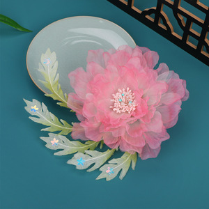 Nuevo Diseño Original de Primavera, Pinza para el Cabello Hecha a Mano, Peonía Rosa, Accesorio para el Cabello Perforado, Estilo Hanfu - Product Image 4