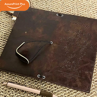 Journal de voyage vintage en cuir PU, carnet de poche personnalisé, reliure à feuilles mobiles rétro gaufrée, 60 feuilles