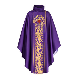 Casula da Sacerdote Celebrante Paramento Vintage Veste Abito Mantello Tonaca Paramento Bianco Rosso <span class=keywords><strong>Verde</strong></span> Uomo Prete Monaco Mantello Religioso - Product Image 2