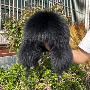 RXFurs russe personnalisé classique fourrure hiver extérieur oreillettes luxe chaud plein naturel raton laveur grande capuche vraie fourrure chapeaux pour hommes - Product Image 4