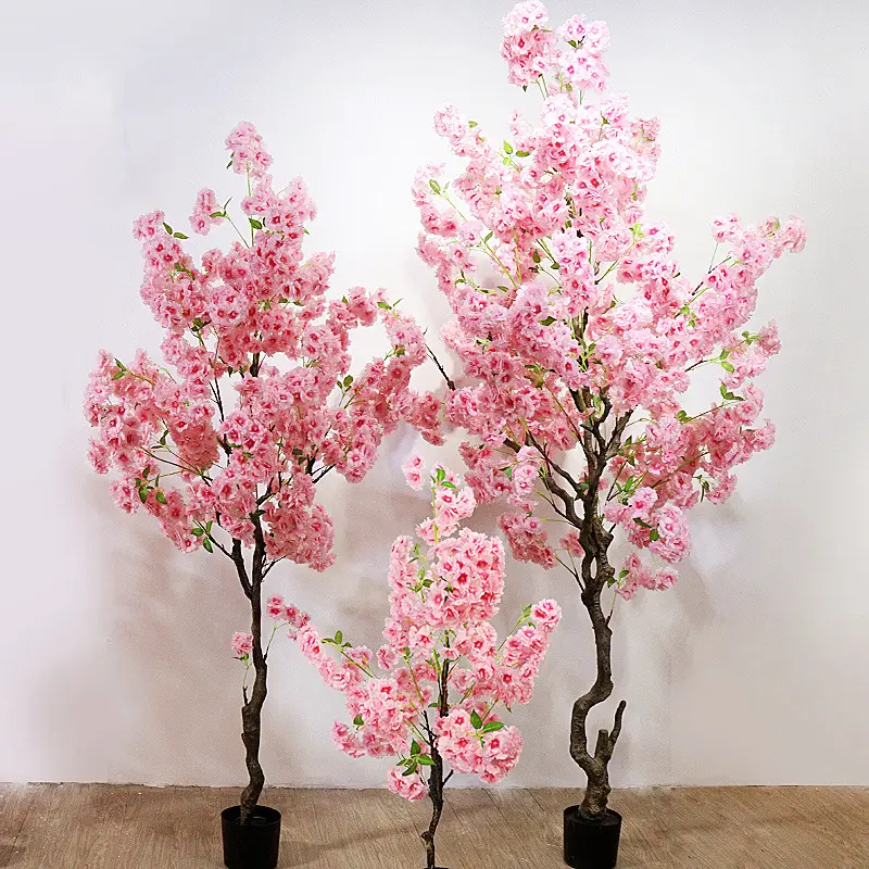 V21 tedarikçisi toptan yapay çiçek ağacı yapay şeftali çiçekli ağaçlar sahte ağaçlar ev düğün otel dekorasyon
