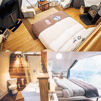 Dôme de glamping de 7 m, imperméable, résistant au vent et au froid, pour une hébergement de luxe dans les complexes hôteliers